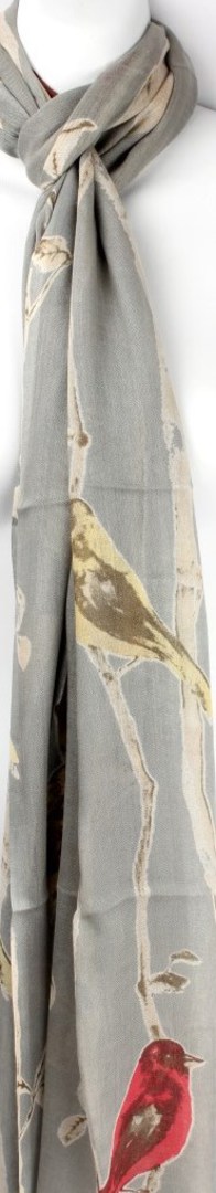 Alice & Lily printed scarf  bird grey Style: SC/SUM18/V10 image 0